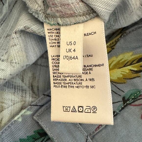 Anthropologie Victoria Blue Floral High Rise Cargo Pants 0 - Picture 7 of 15